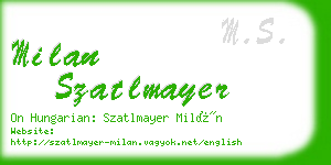 milan szatlmayer business card